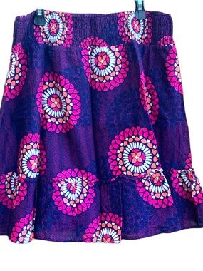Old Navy Purple Skirt With Pink and Orange Mandala Pattern Large